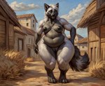 anthro belly big_belly big_nipples black_body black_fur black_nipples blue_eyes blue_sky breasts female fur genitals grey_body grey_fur hair humanoid_genitalia looking_at_viewer medium_breasts multicolored_body multicolored_fur navel nipples nude obese obese_anthro obese_female open_mouth overweight overweight_anthro overweight_female peach_pussy pussy seductive sky smile solo teeth thick_thighs tuft two_tone_body two_tone_fur white_hair wide_hips jackalische canid canine fox mammal red_fox silver_fox hi_res