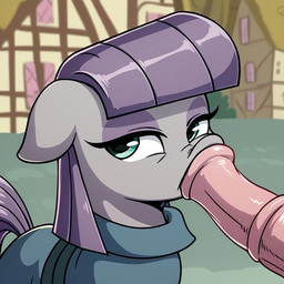 animal_genitalia animal_penis big_penis boop bored bottomwear clothed clothing duo equine_genitalia equine_penis erection female feral genitals hair half-closed_eyes hasbro male narrowed_eyes penis penis_on_head purple_hair questionable_consent topwear boxen549 friendship_is_magic my_little_pony maud_pie_(mlp) earth_pony equid equine horse mammal pony