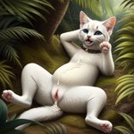 bodily_fluids collar cum cum_in_pussy cum_inside cum_on_body cum_on_face domestic_cat felid feline felis female feral fur genital_fluids genitals mammal pussy solo tyrena white_body white_fur