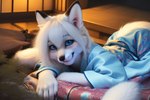 anthro canid canine canis clothed clothing female fox fur hair looking_at_viewer mammal smile solo solo_focus tagme white_body