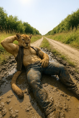 anthro clothing fur leather leather_clothing leather_topwear looking_at_viewer male photorealism realistic solo tan_body tan_fur topwear cougar felid feline mammal hi_res