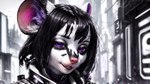 anthro black_white coconut_furry_mix_2_(model) cyberpunk female hi_res mammal mouse mouse_ears murid murine rodent solo tagme yuki_laneige