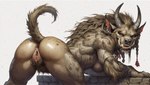 anthro butt female genitals looking_back presenting presenting_pussy pussy raised_tail solo hyperion gnoll hyaenid hybrid mammal hi_res