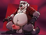 4_toes 5_fingers anthro ball_tuft balls barefoot belly big_balls big_belly big_penis blep bodily_fluids body_hair bottomless bottomless_male bracelet claws clothed clothing countershading crouching cum cum_drip cum_on_ground dog_tags dripping erection feet fingers flannel_shirt fur genital_fluids genitals grey_body grey_fur happy_trail humanoid_genitalia humanoid_penis jewelry leaking_cum looking_at_viewer male manly navel open_clothing open_shirt open_topwear overweight overweight_anthro overweight_male partially_clothed pattern_clothing pattern_shirt pattern_topwear penis plaid plaid_clothing plaid_shirt plaid_topwear plantigrade pubes red_eyes ring shirt simple_background smile solo spiked_bracelet spikes teeth thick_penis toe_claws toes tongue tongue_out topwear tuft vein veiny_penis whisker_spots fox1400 american_badger badger mammal mustelid musteline absurd_res full-length_portrait hi_res portrait signature