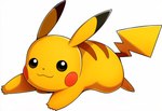 all_fours black_eyes feral fur looking_at_viewer male running simple_background smile smiling_at_viewer solo white_background yellow_body yellow_fur jomisa nintendo pokemon generation_1_pokemon pikachu pokemon_(species)