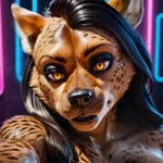 amber_eyes ambiguous_gender brown_hair close-up fangs fur hair looking_at_viewer looking_away smile smiling_at_viewer spots spotted_body spotted_fur tan_body tan_fur yakudzaky unknown_species animated hi_res webm