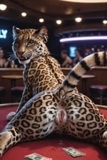 animal_genitalia animal_print animal_pussy anus bodily_fluids butt dripping feline_anus feline_genitalia feline_pussy feline_tail female female_focus feral fur genital_fluids genitals leopard_print leopard_spots looking_at_viewer looking_back looking_back_at_viewer money presenting pussy raised_tail solo spots stripper diddlier felid feline human leopard leopard_cat mammal pantherine prionailurus animated webm