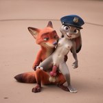 123kubik anthro disney duo female feral male male/female zootopia judy judy_hopps nick_wilde canid canine fox lagomorph leporid mammal rabbit