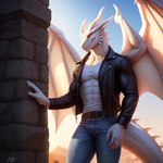 anthro clothing dragon drarex drarexthedragon hi_res male muscular solo