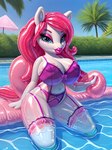 absurd_res anthro big_breasts breasts clothing curvy_figure equid equine female hi_res horse huge_breasts inflatable leonoser lingerie living_sex_toy mammal pony pool pool_toy solo solo_focus sunny voluptuous wet wet_clothing