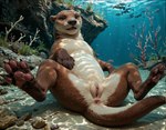 anus female feral genitals looking_at_viewer pawpads paws pussy solo spread_legs spreading underwater water jelloponies lutrine mammal mustelid river_otter hi_res