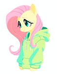 anthro clothing equid equine female fluttershy_(mlp) friendship_is_magic fur hair hi_res hoodie horse mammal my_little_pony pink_hair shinyluxio solo topwear yellow_body
