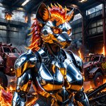 anthro cybernetics female full hyper-realistic machine massive photorealism cyborg hyaenid mammal body shot_(disambiguation) hi_res