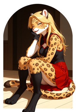 anthro artois_posting_service asian_clothing biped black_bottomwear black_clothing black_footwear black_gloves black_handwear black_skirt black_topwear blonde_hair blush bottomwear breasts cleavage_cutout clothed clothing comfyui_(software) countershading cutout dipstick_tail east_asian_clothing feet female female_anthro flatpiecexlvae_baseona1579_(vae) footwear fur gloves hair handwear inner_ear_fluff kemono legwear long_hair looking_at_viewer markings multicolored_body multicolored_fur nai-diffusion-4-5-full_(model) novaillustriouscombo_(model) one_eye_closed open_mouth pink_nose pleated_skirt ponystandardvae_v10_(vae) realesrgan_x4plus_(upscaler) red_bottomwear red_clothing red_skirt sdxl_vae_fp16_(vae) sitting skirt smile socks solo spots spotted_body spotted_fur spotted_markings spotted_tail tail tail_markings teeth toes topwear tuft white_body white_fur wink yellow_body yellow_eyes yellow_fur crashbandit felid leopard mammal pantherine digital_media_(artwork) hi_res prompt_metainfo shaded