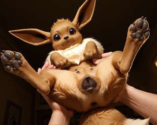 animal_genitalia animal_pussy anus canine_genitalia canine_pussy carrying_another disembodied_hand duo faceless_character faceless_human female feral first_person_view genitals hindpaw inside multi_nipple nipples pawpads paws photorealism photorealistic pussy size_difference solo_focus spread_legs spreading director_yiffy nintendo pokemon eevee generation_1_pokemon human mammal pokemon_(species) hi_res