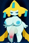 anthro balls big_breasts big_penis bodily_fluids breasts cum female genital_fluids genitals herm intersex looking_at_viewer penis smile solo white_body twinkaton nintendo pokemon generation_3_pokemon humanoid jirachi legendary_pokemon pokemon_(species) hi_res