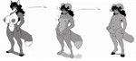 abs anthro athletic athletic_anthro balls big_breasts big_penis black_hair blubtf bovid breasts canid canine canis caprine curvaceous curvy_figure erection female ftm_transformation fur gender_transformation genitals goat grey_body hair hi_res horn huge_breasts looking_at_viewer male mammal nipples nude penis slightly_chubby smile solo solo_focus species_transformation thick_thighs transformation tuft voluptuous white_body wide_hips wolf