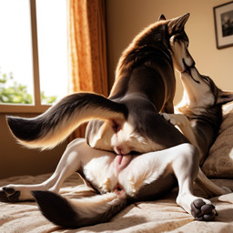 anatomically_correct anatomically_correct_genitalia animal_genitalia animal_pussy anus bodily_fluids canine_genitalia canine_pussy detailed_background detailed_fur digitigrade duo eyes_closed female female/female feral genital_fluids genitals grinding kissing licking passionate pussy pussy_juice raised_tail sex tail_anus tongue tongue_out tribadism vaginal canid canine canis mammal wolf detailed