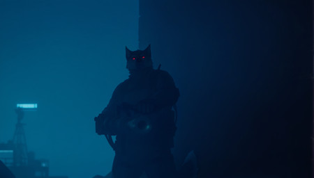 5_fingers aiming_at_viewer annoyed anthro blue_background blue_sky blurred_background clothing dim_lighting fingers gloves handwear heavy_weapon holding_object holding_weapon looking_at_viewer male military_uniform red_eyes simple_background sky solo uniform wall_(structure) weapon adragocult canid canine canis mammal t-800_series_(terminator) wolf absurd_res hi_res monochrome portrait three-quarter_portrait