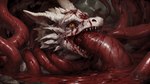 absurd_res ambiguous_gender anthro asphyxiation bad_end blood blood_in_mouth blood_on_face blood_pool bodily_fluids cave close-up crying deep_penetration defeated dripping_blood drooling face_focus facial_spikes forced forced_oral gore hi_res imminent_death kobold large_penetration looking_at_viewer neck_bulge oral oral_penetration panicking partially_submerged penetration rape restrained saliva scales scalesai scalie sex sharp_teeth solo spikes spikes_(anatomy) struggling struggling_prey tears tears_of_pain teeth tentacle_around_neck tentacle_in_mouth tentacle_monster tentacle_penetration tentacle_pit tentacle_rape tentacle_sex tentacles white_body white_scales wide_eyed widescreen yellow_eyes