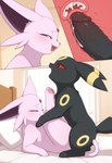 black_penis bodily_fluids cum cum_in_uterus cum_inside duo female female_penetrated feral feral_on_feral feral_penetrated feral_penetrating feral_penetrating_feral genital_fluids genitals internal male male/female male_penetrating male_penetrating_female open_mouth penetration penis sex uterus vaginal vaginal_penetration anguirus12345 nintendo pokemon eeveelution espeon generation_2_pokemon pokemon_(species) umbreon hi_res