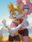anthro bodily_fluids cum duo ejaculation female genital_fluids handjob male male/female penile sex sonic_the_hedgehog_(series) amy_rose miles_prower hi_res