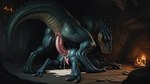 2_toes anal anal_penetration animal_genitalia anthro anthro_on_feral anthro_penetrated anus ass_up bestiality big_penis blue_body blue_scales bodily_fluids candle candlelight cavern claws cum cum_drip cum_in_ass cum_inside cum_on_ass cum_on_ground cum_on_leg cum_on_penis cum_pool cum_splatter cum_string dark detailed_background detailed_scales digitigrade dominant dominant_feral dominant_male dripping duo erection excessive_cum excessive_genital_fluids feet feral feral_penetrated feral_penetrating feral_penetrating_anthro from_behind_position genital_fluids genital_slit genitals huge_penetration inside interspecies light long_tail looking_at_another looking_at_partner looking_down lying lying_on_ground male male/male male_penetrated male_penetrating male_penetrating_male muscular muscular_feral muscular_legs on_front penetration penile penile_penetration penis penis_size_difference pink_penis realistic red_eyes red_sclera rock scales sex sharp_claws sharp_teeth size_difference slit stalactite stone_floor stone_wall submissive submissive_male tan_body tan_scales tapering_penis teeth toes tongue underground wall_(structure) white_claws siriuscavern dinosaur lizardfolk lizardman monster reptile scalie theropod tyrannosaurid tyrannosaurus tyrannosaurus_rex detailed