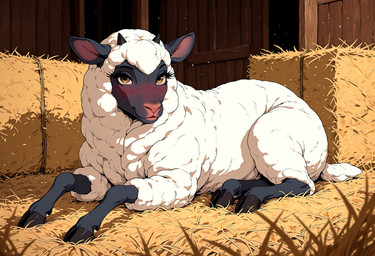 female feral fur horn looking_at_viewer nude solo white_body white_fur wool_(fur) diddlier bovid caprine mammal sheep hi_res