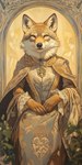 anthro black_nose cape cloak clothing detailed_background dress female gown neck_tuft plant robe solo solo_focus tuft whiskers yellow_eyes bahufaru canid canine canis coyote mammal absurd_res hi_res painting_(artwork) portrait traditional_media_(artwork)