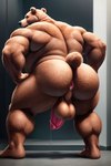 anthro anus balls big_balls big_penis feet genitals humanoid_feet male overweight penis solo anonymous_director mammal ursid