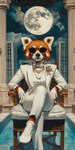 anthro bowtie breasts building chair city clothing cloud column eyewear female footwear furniture jewelry moon necklace night on_chair poolside shoes solo star suit sunglasses white_suit bahufaru kesuko_ponya_(bahufaru) ailurid mammal red_panda hi_res portrait