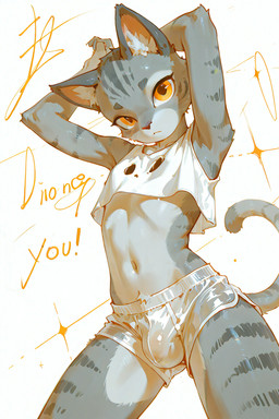 action_pose anthro clothing crop_top dynamic_angle male pose shirt solo topwear translucent translucent_clothing translucent_underwear underwear keryesh4ka angle domestic_cat felid feline felis mammal