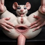 anthro anus eyeshadow female gaping gaping_anus genitals looking_at_viewer makeup open_mouth photorealism pussy realistic red_eyes smile solo spread_anus spreading tongue director_unholycow mammal murid murine rat rodent absurd_res hi_res