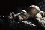 abuse amputee anthro cave disability female genitals pregnant pussy sex_slave solo hyperion gnoll hyaenid mammal