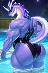 bara big_butt butt male muscular night pokemon pool solo swimwear_only thick_thighs donutdace dragon generation_9_pokemon legendary_pokemon miraidon pokemon_(species) scalie