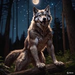 blinking feet female feral fluffy forest forest_background fur howling looking_away moon nature nature_background night paws plant solo tree joachim58 canid canine canis mammal wolf animated webm