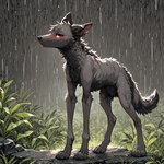 black_body black_fur countershading feral fur grey_body grey_fur male notched_ear red_eyes reverse_countershading solo arturowolff_(director) arturowolff canid canine canis mammal wolf hi_res