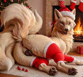 anal_beads animal_genitalia animal_pussy anus butt canine_genitalia canine_pussy christmas_clothing christmas_headwear christmas_theme clothing female feral fireplace genitals hat headgear headwear leggings legwear looking_at_viewer multi_tail pussy rug santa_hat sex_toy solo crimson_fenrir_(director) nintendo pokemon generation_1_pokemon ninetales pokemon_(species) hi_res