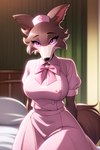 anthro breasts canid canine canis elfurro female juno_(beastars) mammal nurse seductive solo wolf