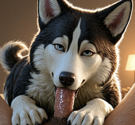 bestiality bodily_fluids duo fellatio female female_on_human female_penetrated feral feral_penetrated first_person_view fur genitals human_on_feral human_penetrating human_penetrating_female human_penetrating_feral human_pov interspecies looking_at_viewer male male/female male_on_feral male_penetrating male_penetrating_female male_penetrating_feral male_pov oral oral_penetration penetrating_pov penetration penile penile_penetration penis_in_mouth sex director_donki canid canine canis domestic_dog human husky mammal nordic_sled_dog spitz