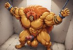 abs anthro balls biceps big_balls big_muscles chain chained clenched_teeth erection fur genitals hair high-angle_view huge_balls huge_muscles humanoid_genitalia humanoid_penis male muscular orange_body orange_fur orange_hair pecs penis plantigrade prison_cell solo standing teeth ushio_to_tora_(anime) vein veiny_balls veiny_muscles vanzilen felid mammal pantherine tiger yokai hi_res