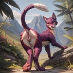 anus butt clitoris detailed_background detailed_fur detailed_pussy female feral flat_chested genitals paws pokemon presenting presenting_hindquarters pussy raised_tail rear_view solo generation_5_pokemon liepard pokemon_(species) detailed