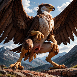 3_toes animal_genitalia anthro beak big_wings biped brown_body claws cloaca dewclaw digitigrade feathers feet female gaping gaping_cloaca genitals looking_at_viewer mountains solo spread_legs spread_wings spreading tail_feathers talons tan_body toe_claws toes wings footlover95 accipitrid accipitriform avian bird eagle hi_res