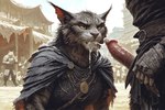 anthro armor duo fellatio male male/male oral penile public public_sex sex hyperion felid khajiit mammal