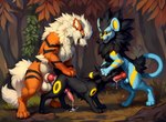 anal anal_penetration anatomically_correct anatomically_correct_genitalia animal_genitalia animal_penis arcanine balls bodily_fluids canid canine canine_genitalia canine_penis cum cum_in_ass cum_in_mouth cum_inside cum_on_ground cum_on_penis detailed detailed_background detailed_fur director_firewolf doggystyle eeveelution face_fucking felid feline fellatio feral feral_on_feral feral_penetrated from_behind_position from_front_position fur furryrock_(model) generation_1_pokemon generation_2_pokemon generation_4_pokemon genital_fluids genitals grass group group_sex hi_res interspecies irrumatio knot looking_pleasured luxray male male/male mammal open_mouth oral oral_penetration paws penetration penile penis plant pokemon_(species) sex size_difference spitroast tree trio umbreon