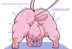 anthro anus backsack balls bent_over big_balls big_butt blue_eyes bodily_fluids breasts butt genitals gynomorph intersex looking_at_viewer male nintendo nipples nude penis perineum pink_body pokemon presenting presenting_hindquarters rear_view shaking simple_background solo sweat sweaty_balls sweaty_butt sweaty_genitalia sweaty_legs thick_thighs hellsonger generation_1_pokemon legendary_pokemon mammal mew pokemon_(species)