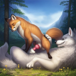 animal_genitalia animal_penis balls canine_genitalia canine_penis claws docking dominant duo feral fully_sheathed genitals grass hand_on_butt knot looking_at_another looking_at_partner looking_back looking_pleasured lying lying_on_ground male male/male on_back open_mouth outside paws penetration penile penis plant sex sheath sheath_penetration sheath_play sheathed_while_penetrated size_difference small_dom_big_sub submissive toe_claws tongue tree firewolf890 canid canine canis fox mammal wolf animated hi_res short_playtime webm