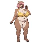 Rating: e
ID: 106686
Date: 2025-05-18 11:14:04 -0400
Status: active
Score: 5
anthro belly big_breasts big_butt bra breasts butt claws clothing female front_view fuzzy genitals glistening glistening_body hair hi_res homer_26 humanoid mammal mature_female mother navel obese overweight parent pink_hair pussy red_eyes short_hair slightly_chubby solo standing thick_thighs underwear ursid wide_hips post #106686