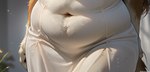 belly chubby_female close-up clothing dress female fupa hips navel organs slightly_chubby solo white_clothing white_dress redstallion_(director) mammal watermark