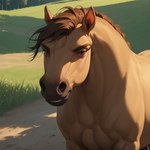 dirt feral forest grass male plant smile solo tree matt3985_(director) phazon spirit_(cimarron) equid equine horse mammal hi_res